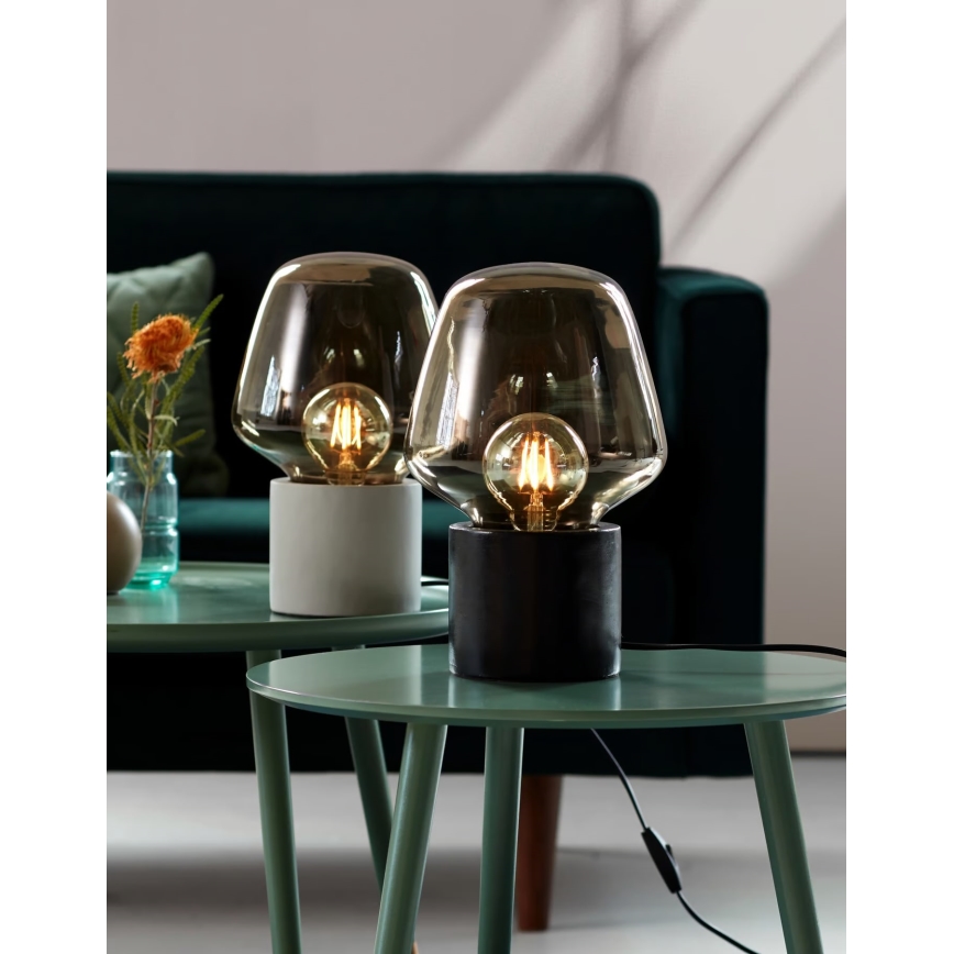 Nordlux - Stolna lampa CHRISTINA 1xE27/25W/230V beton/crna