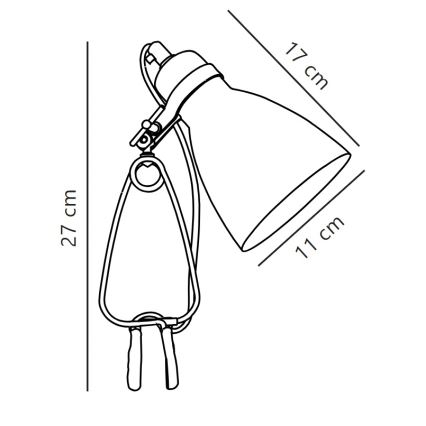 Nordlux - Stolna lampa s kvačicom CYCLONE 1xE14/15W/230V bijela