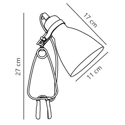 Nordlux - Stolna lampa s kvačicom CYCLONE 1xE14/15W/230V crna