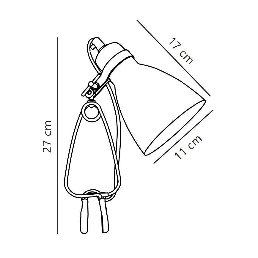 Nordlux - Stolna lampa s kvačicom CYCLONE 1xE14/15W/230V crna