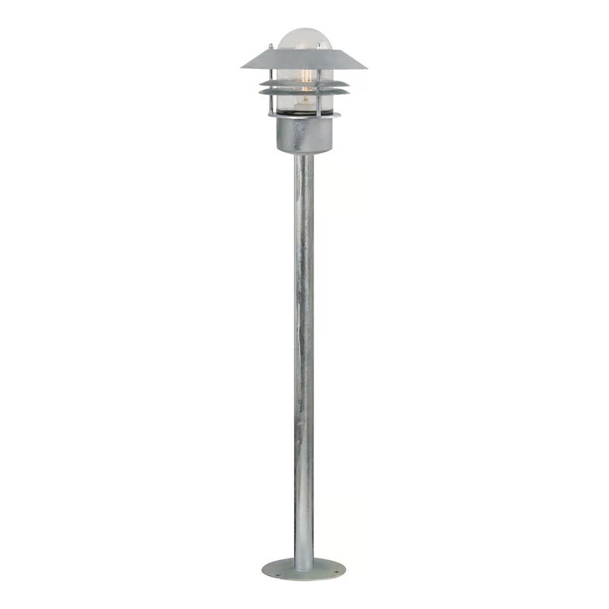 Nordlux - Vanjska svjetiljka BLOKHUS 1xE27/60W/230V IP54 srebrna 92 cm
