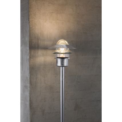Nordlux - Vanjska svjetiljka BLOKHUS 1xE27/60W/230V IP54 srebrna 92 cm