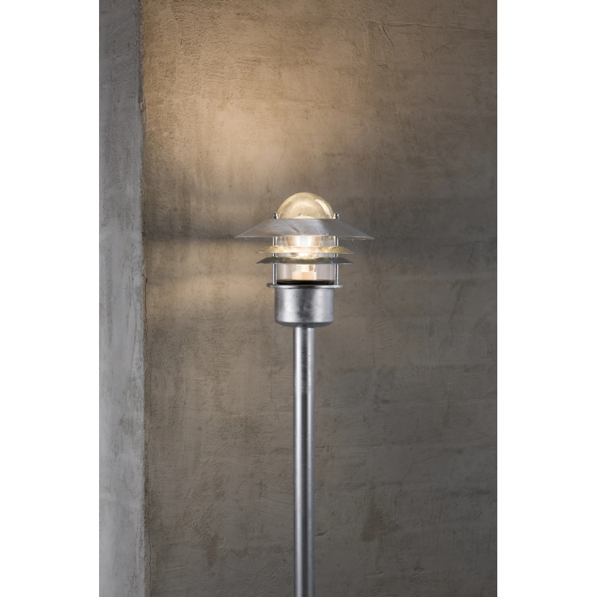 Nordlux - Vanjska svjetiljka BLOKHUS 1xE27/60W/230V IP54 srebrna 92 cm