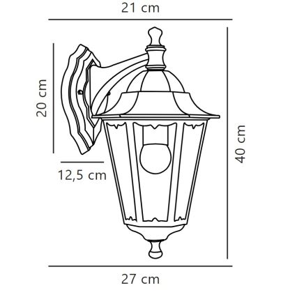 Nordlux - Vanjska zidna lampa CARDIFF 1xE27/60W/230V IP44