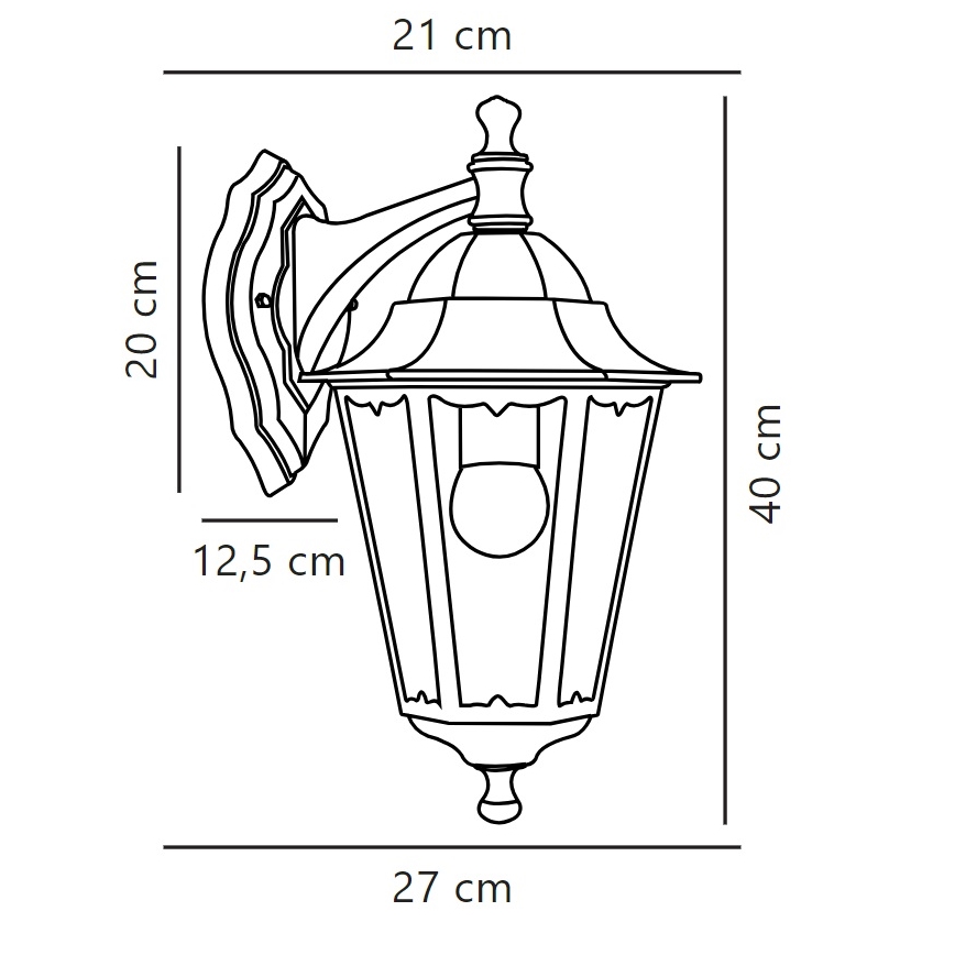 Nordlux - Vanjska zidna lampa CARDIFF 1xE27/60W/230V IP44