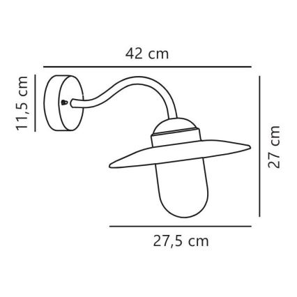 Nordlux - Vanjska zidna lampa LUXEMBOURG 1xE27/60W/230V IP54 crna