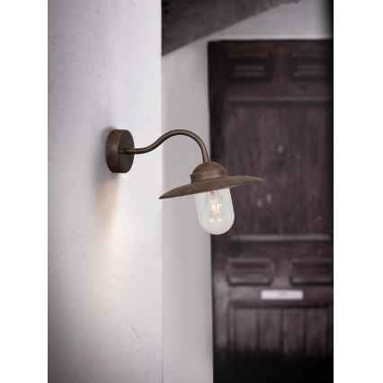 Nordlux - Vanjska zidna lampa LUXEMBOURG 1xE27/60W/230V IP54 smeđa/patina