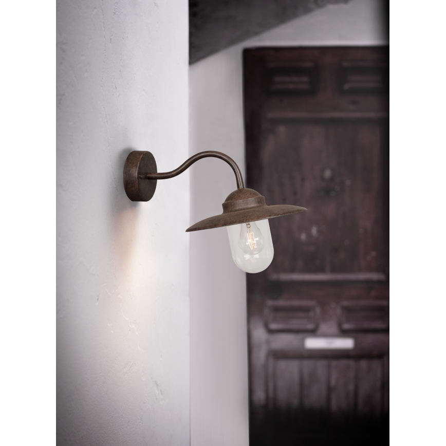 Nordlux - Vanjska zidna lampa LUXEMBOURG 1xE27/60W/230V IP54 smeđa/patina