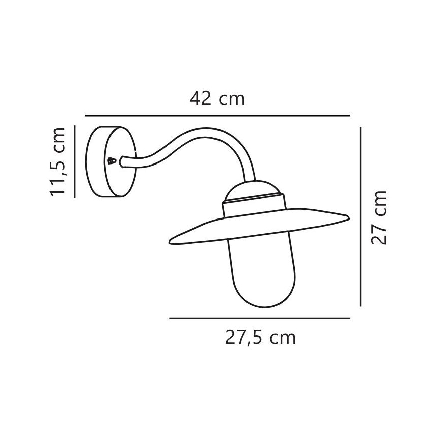 Nordlux - Vanjska zidna lampa LUXEMBOURG 1xE27/60W/230V IP54 smeđa/patina