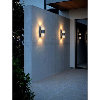 Nordlux - Vanjska zidna svjetiljka ALUDRA 2xE27/15W/230V IP54 antracit