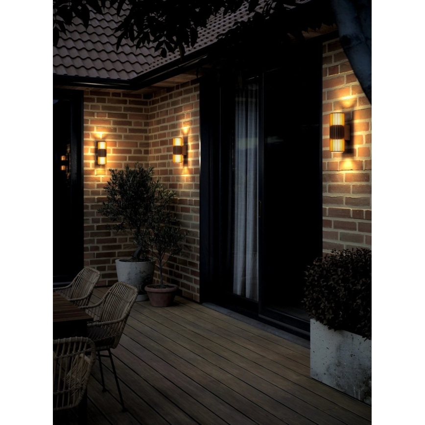 Nordlux - Vanjska zidna svjetiljka ALUDRA 2xE27/15W/230V IP54 smeđa
