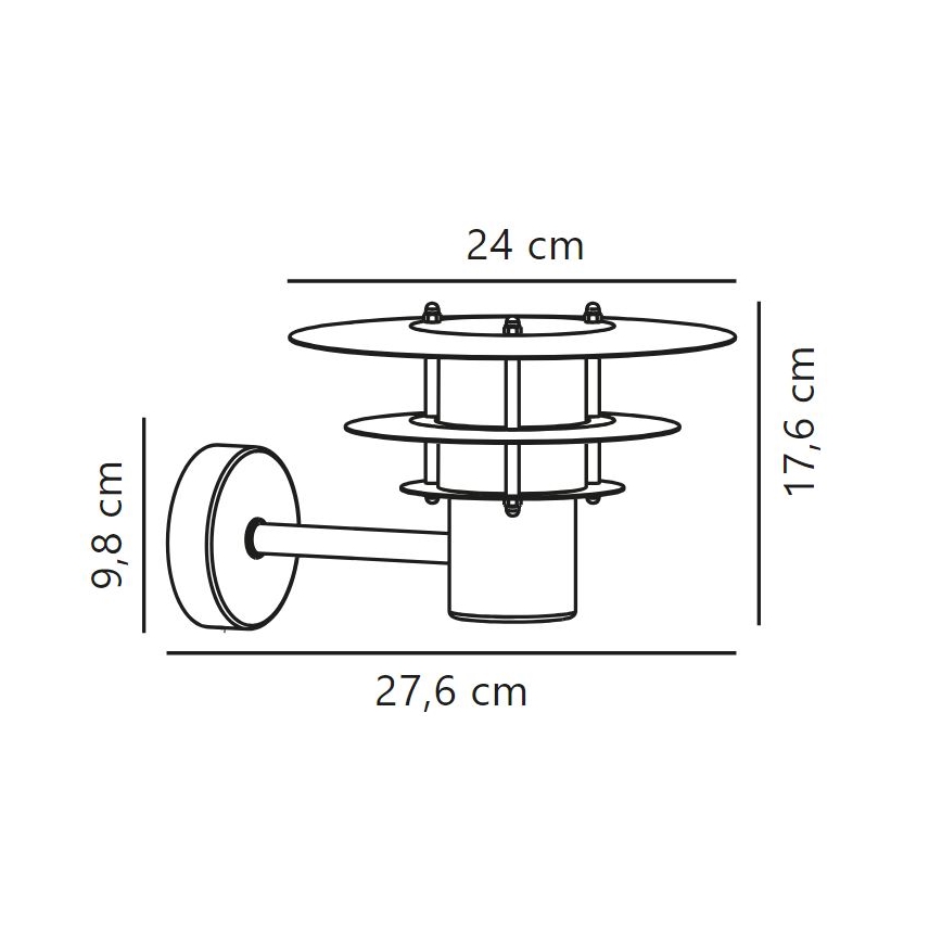 Nordlux - Vanjska zidna svjetiljka BASTIA 1xE14/12W/230V IP54 crna