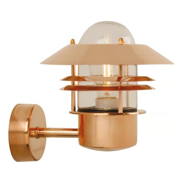 Nordlux - Vanjska zidna svjetiljka BLOKHUS 1xE27/60W/230V IP54 bakrena