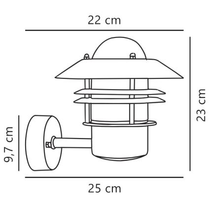 Nordlux - Vanjska zidna svjetiljka BLOKHUS 1xE27/60W/230V IP54 bakrena