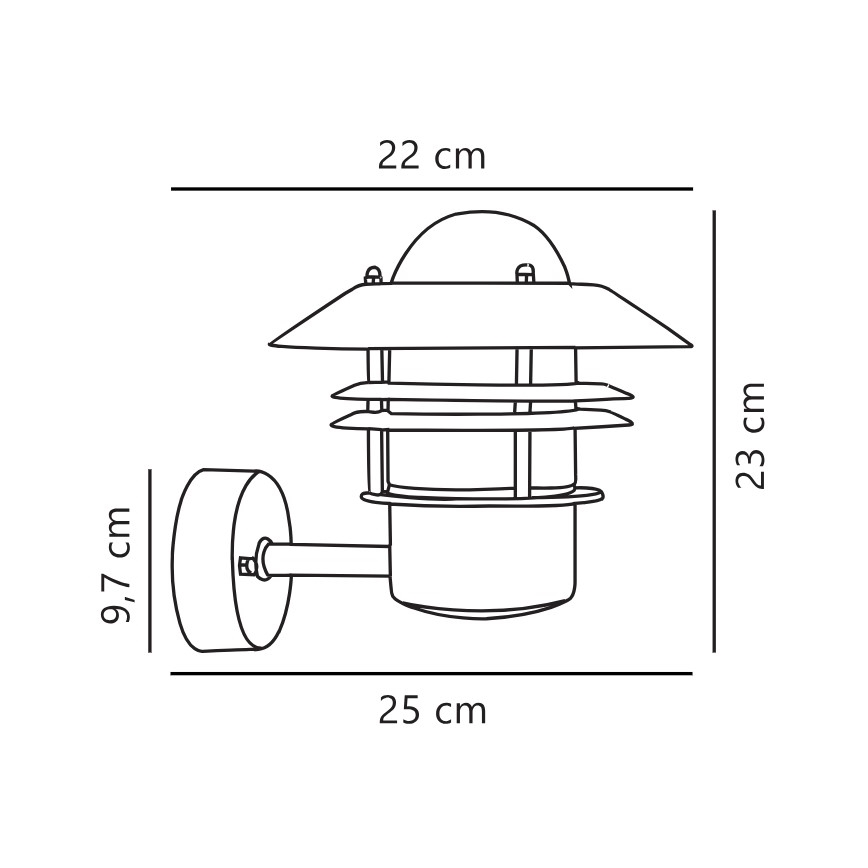 Nordlux - Vanjska zidna svjetiljka BLOKHUS 1xE27/60W/230V IP54 bakrena