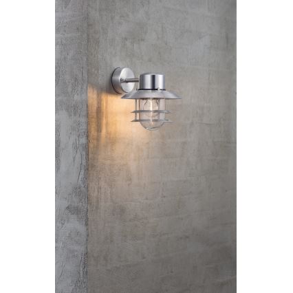 Nordlux - Vanjska zidna svjetiljka BLOKHUS 1xE27/60W/230V IP54 srebrna