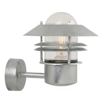 Nordlux - Vanjska zidna svjetiljka BLOKHUS 1xE27/60W/230V IP54 srebrna