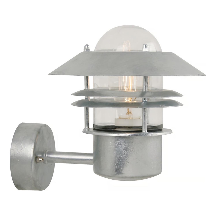 Nordlux - Vanjska zidna svjetiljka BLOKHUS 1xE27/60W/230V IP54 srebrna