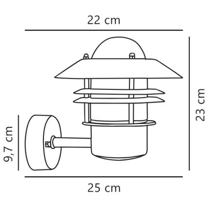 Nordlux - Vanjska zidna svjetiljka BLOKHUS 1xE27/60W/230V IP54 srebrna
