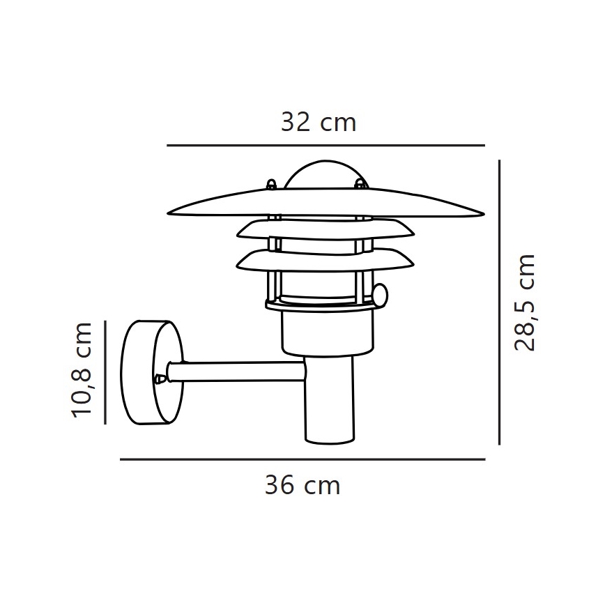 Nordlux - Vanjska zidna svjetiljka LONSTRUP 1xE27/60W/230V IP44 srebrna