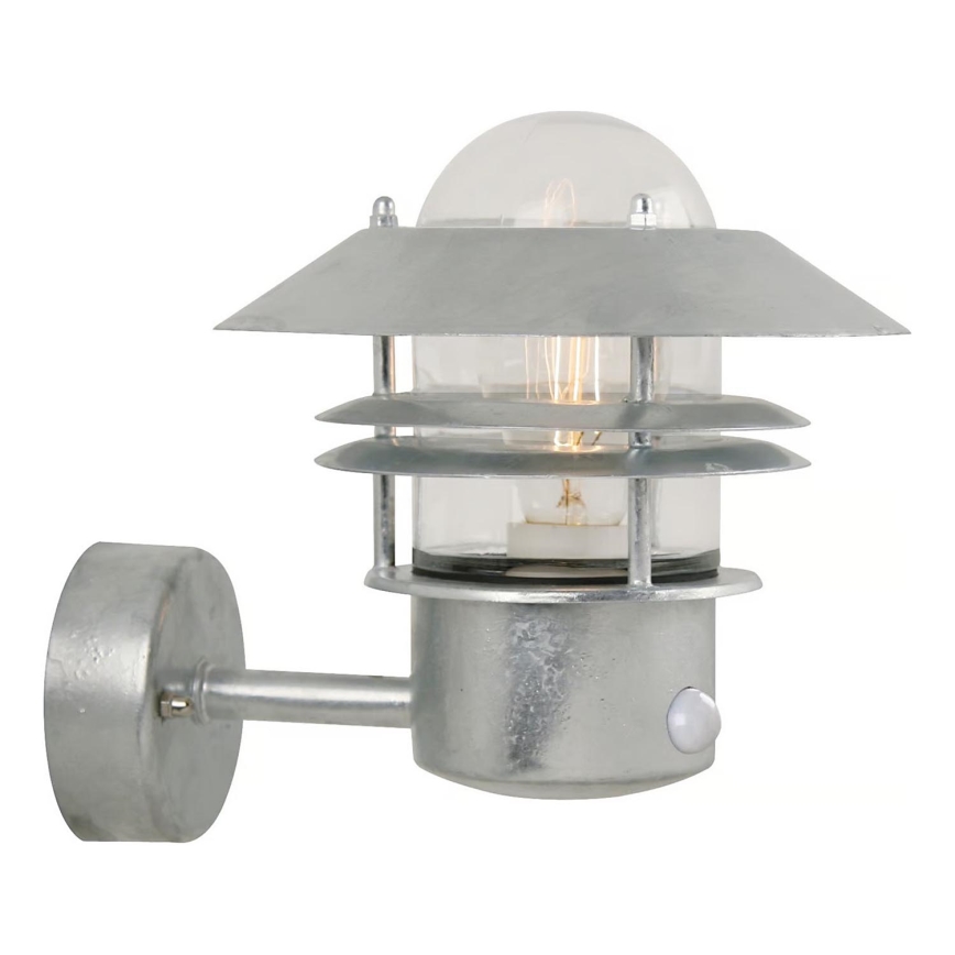 Nordlux - Vanjska zidna svjetiljka sa senzorom BLOKHUS 1xE27/60W/230V IP54