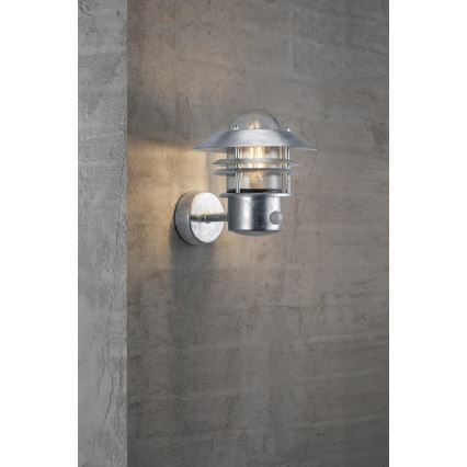 Nordlux - Vanjska zidna svjetiljka sa senzorom BLOKHUS 1xE27/60W/230V IP54
