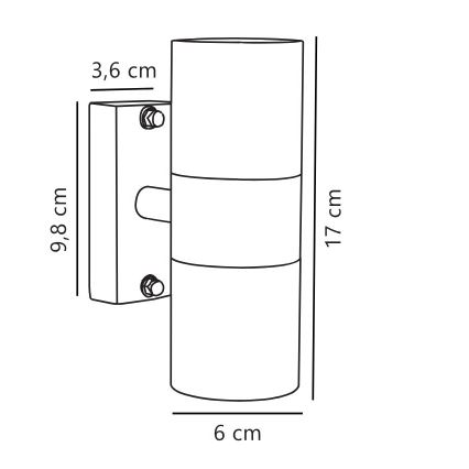 Nordlux - Vanjska zidna svjetiljka TIN 2xGU10/35W/230V IP54 crna