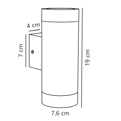 Nordlux - Vanjska zidna svjetiljka TIN 2xGU10/35W/230V IP54 crna