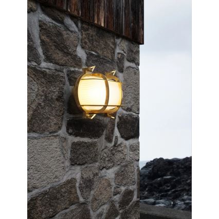 Nordlux - Vanjsko zidno svjetilo HELFORD 1xE27/12,5W/230V IP64 mesing