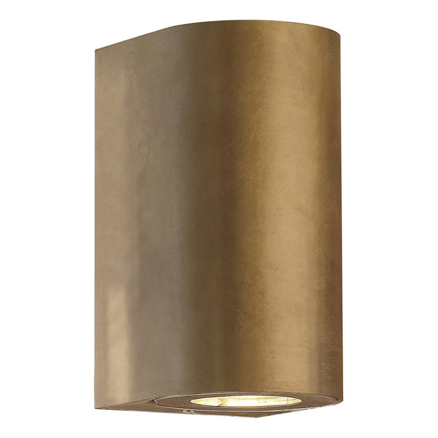Nordlux - Vanjsko zidno svjetlo CANTO 2xGU10/28W/230V IP44 mesing