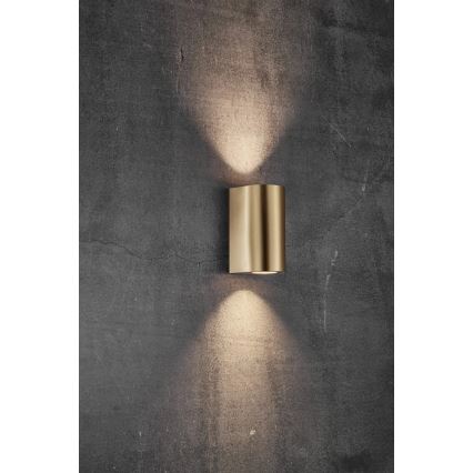 Nordlux - Vanjsko zidno svjetlo CANTO 2xGU10/28W/230V IP44 mesing