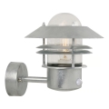 Nordlux - Vanjsko zidno svjetlo s senzorom BLOKHUS 1xE27/60W/230V IP54 srebrna