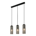 Nordlux - Viseći luster MIELLA na kabelu 3xE27/25W/230V crna/zadimljena
