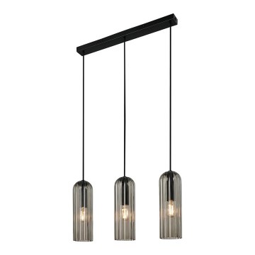 Nordlux - Viseći luster MIELLA na kabelu 3xE27/25W/230V crna/zadimljena