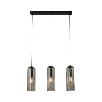 Nordlux - Viseći luster MIELLA na kabelu 3xE27/25W/230V crna/zadimljena