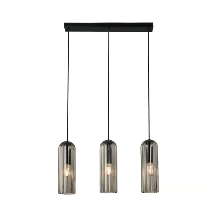 Nordlux - Viseći luster MIELLA na kabelu 3xE27/25W/230V crna/zadimljena