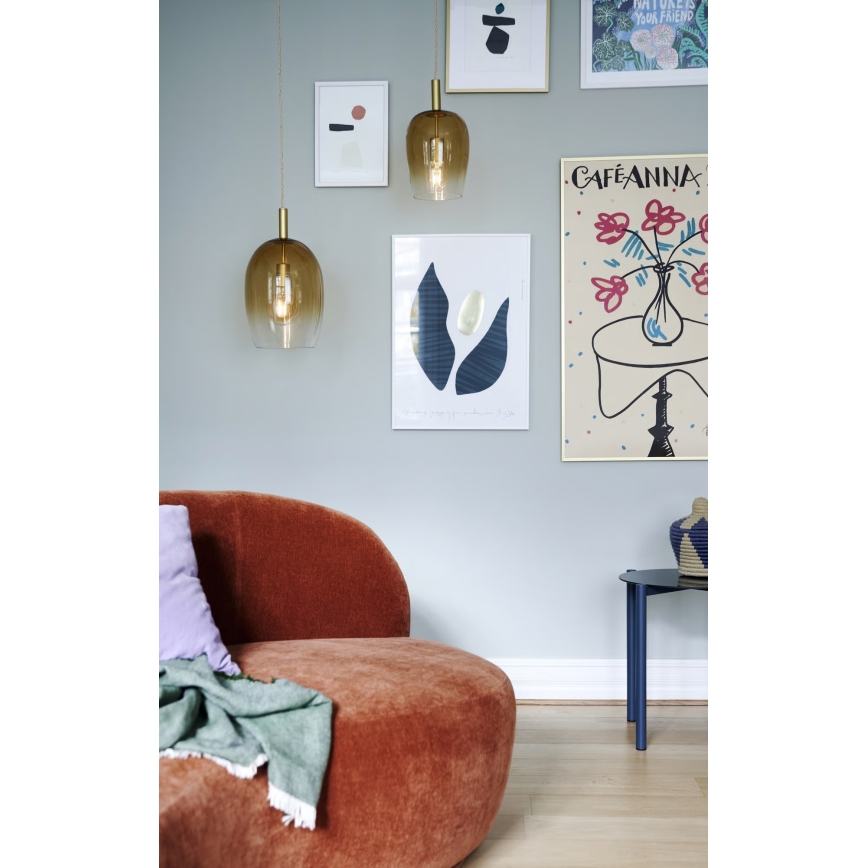 Nordlux - Viseći luster na kablu UMA 1xE27/40W/230V Ø 18 cm smeđa/zadimljena