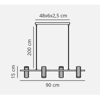 Nordlux - Viseći luster na sajli ALANIS 4xGU10/15W/230V mesing