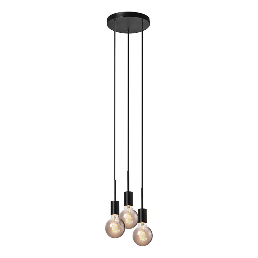 Nordlux - Viseći luster PACO na kabelu 3xE27/25W/230V, crni