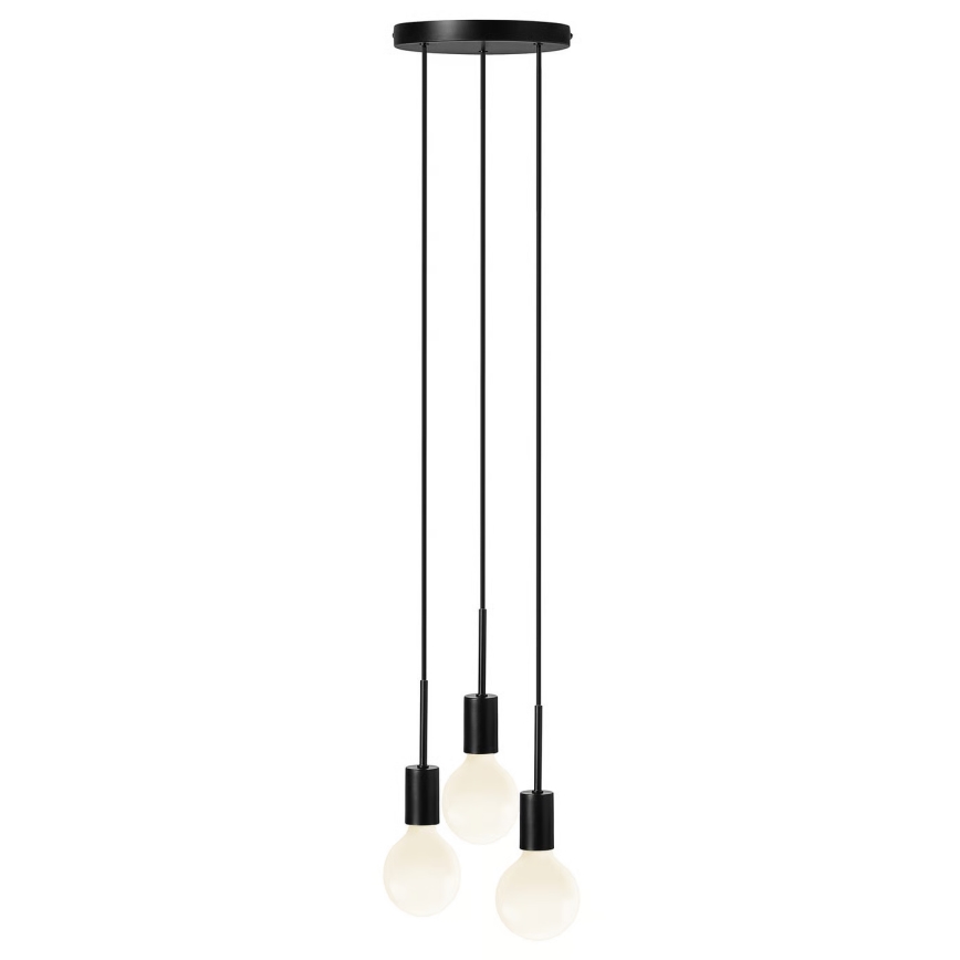 Nordlux - Viseći luster PACO na kabelu 3xE27/25W/230V, crni