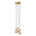 Nordlux - Viseći luster PACO na sajli 3xE27/25W/230V mesing