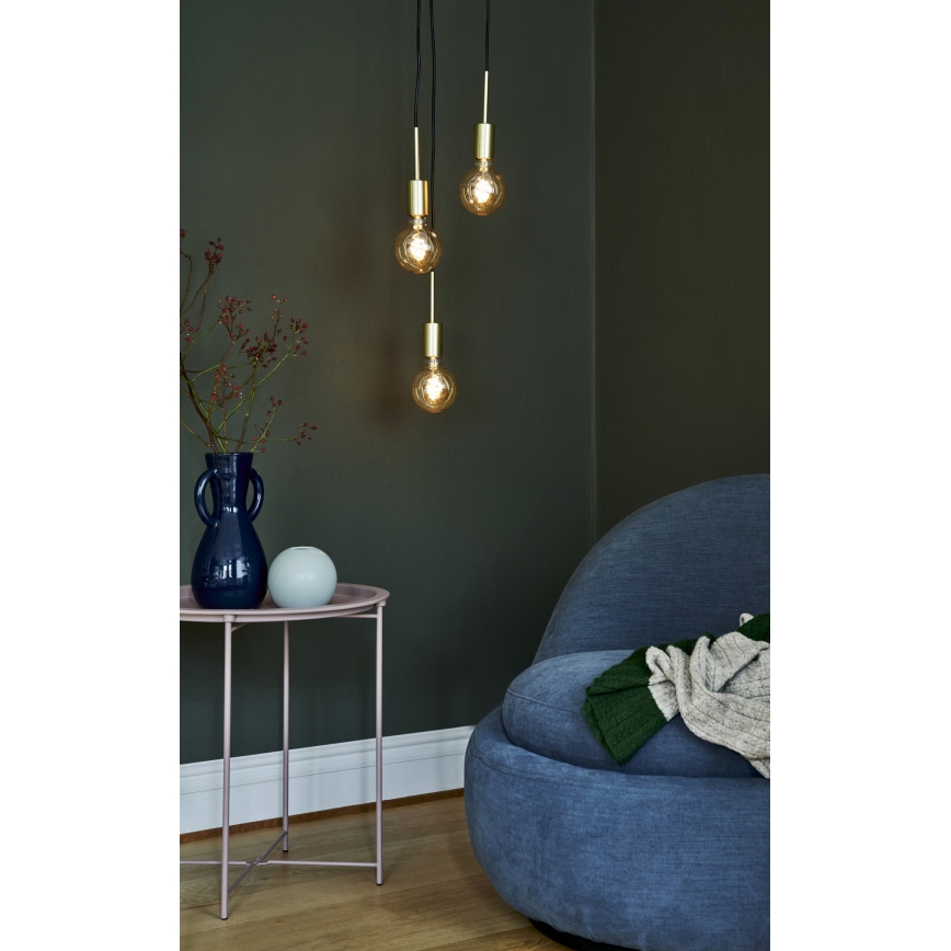 Nordlux - Viseći luster PACO na sajli 3xE27/25W/230V mesing