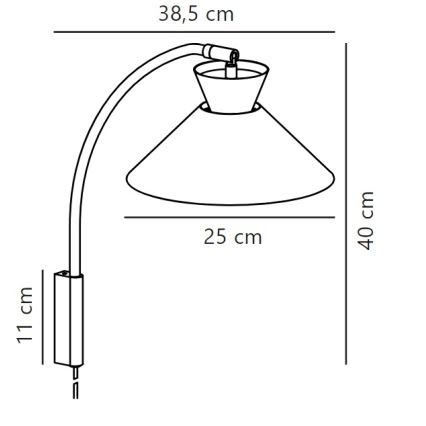 Nordlux - Zidna lampa DIAL 1xE27/40W/230V siva