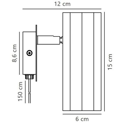 Nordlux - Zidna reflektorska svjetiljka ALANIS 1xGU10/15W/230V crna