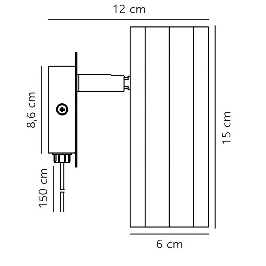 Nordlux - Zidna reflektorska svjetiljka ALANIS 1xGU10/15W/230V crna