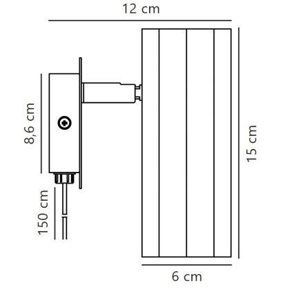 Nordlux - Zidna reflektorska svjetiljka ALANIS 1xGU10/15W/230V zlatna