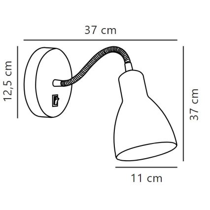 Nordlux - Zidna fleksibilna reflektorska svjetiljka CYCLONE 1xE14/15W/230V bijela