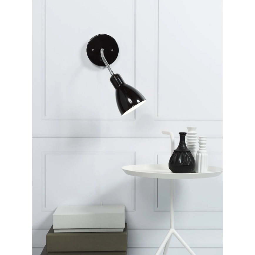 Nordlux - Zidna fleksibilna reflektorska svjetiljka CYCLONE 1xE14/15W/230V crna