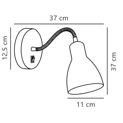 Nordlux - Zidna fleksibilna reflektorska svjetiljka CYCLONE 1xE14/15W/230V crna