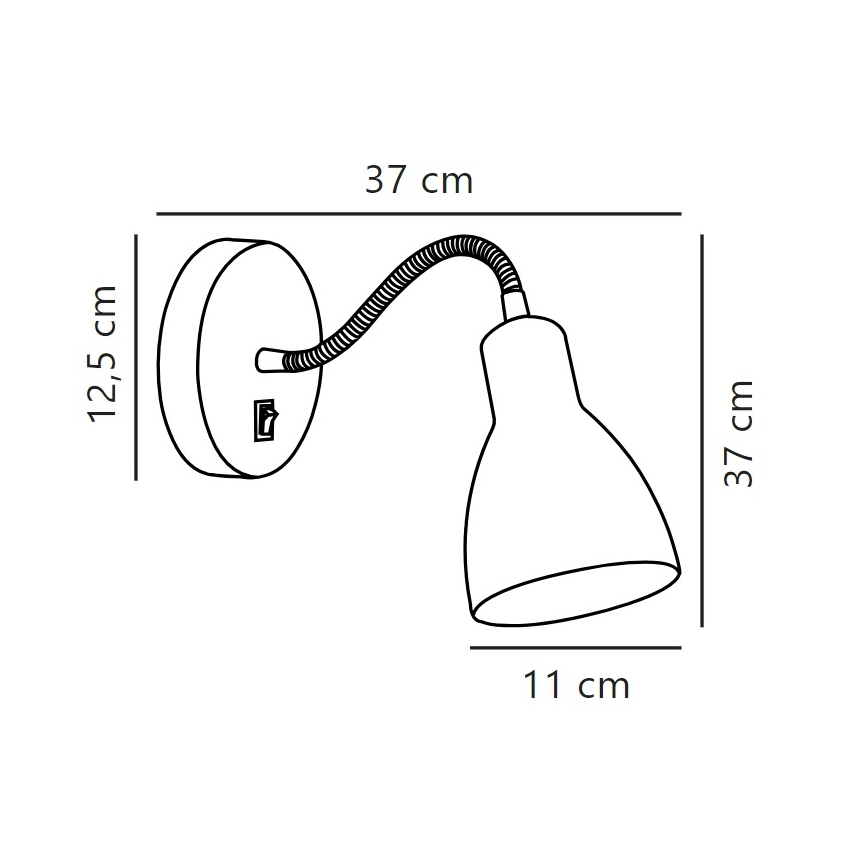 Nordlux - Zidna fleksibilna reflektorska svjetiljka CYCLONE 1xE14/15W/230V crna